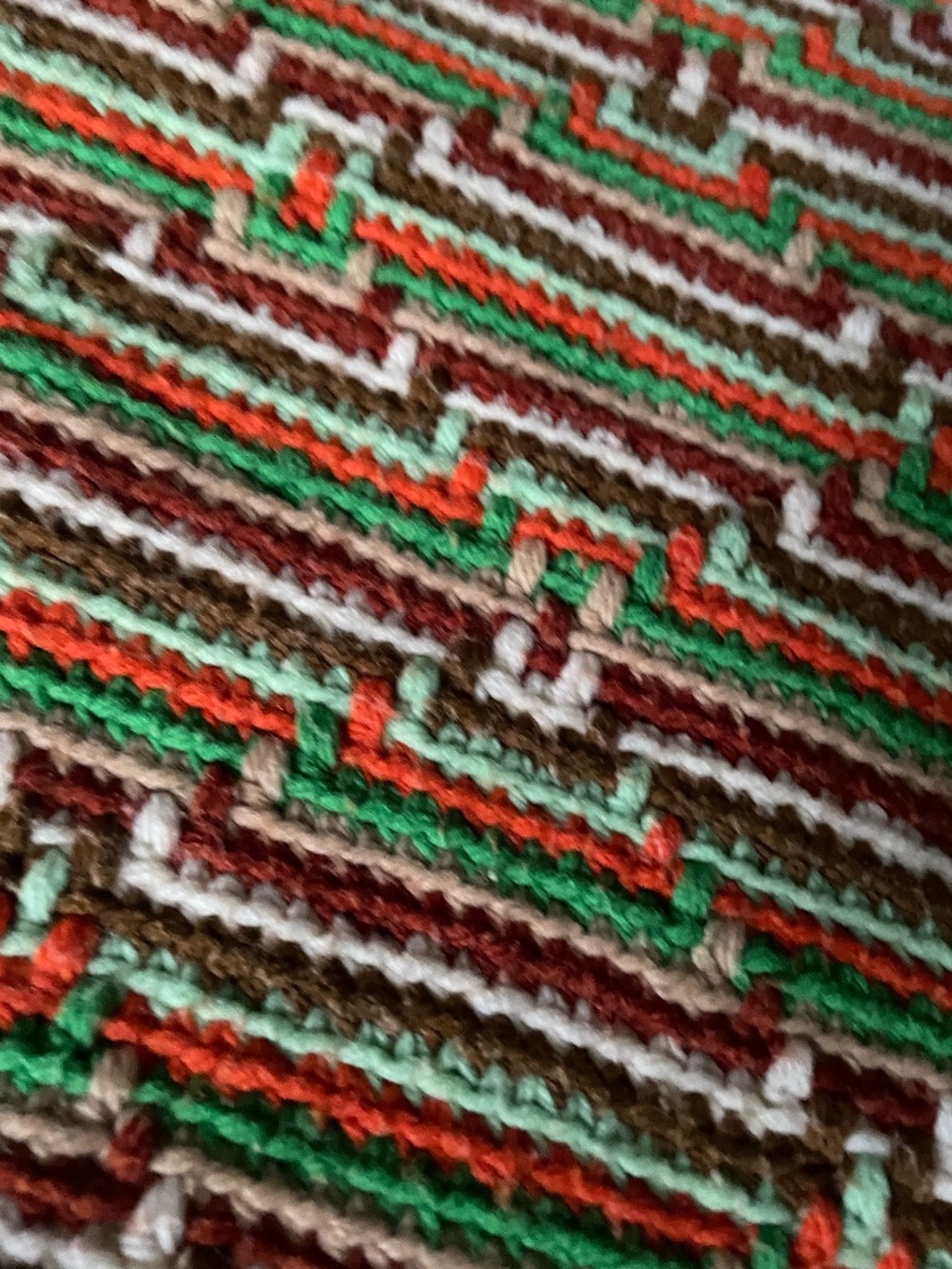 Vintage 70s Handmade Crochet Throw Blanket Warm Cozy